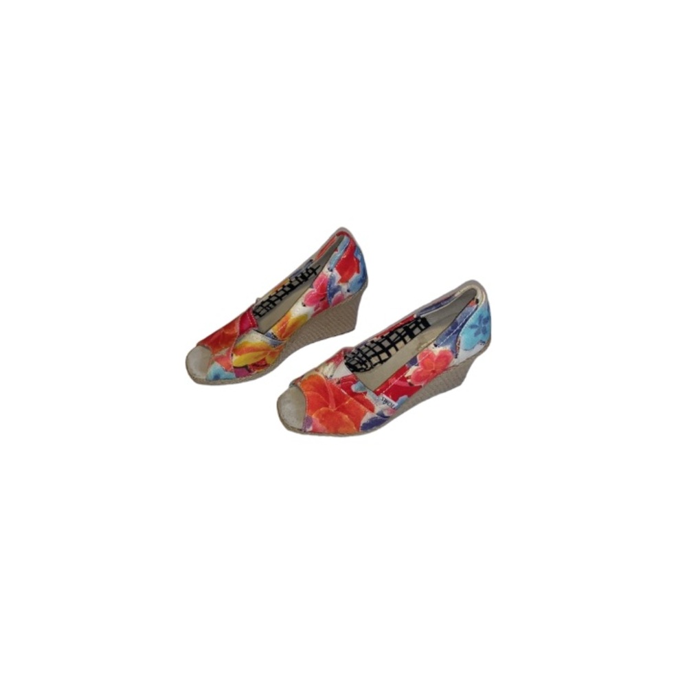 Toms Multicoloured Floral Espadrille Wedges - Women’s Size 7